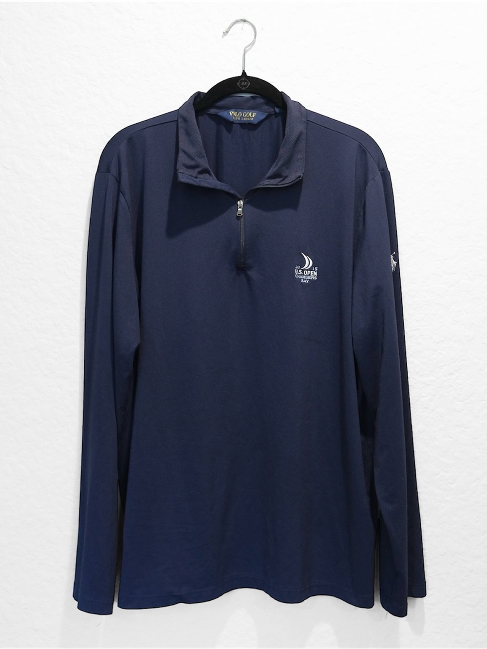 Polo Golf Ralph Lauren US Open Chambers Bay Long Sleeve 1/4 Zip Pullover XL Pony